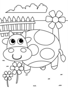 Disegno di mucca da stampare e colorare 19