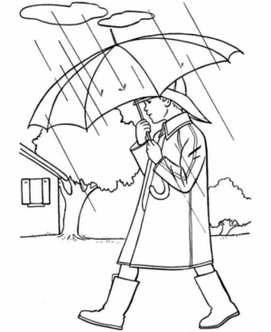 Disegno di pioggia da stampare e colorare 38