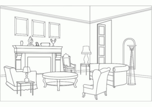 Disegno di arredamento da stampare e colorare 18