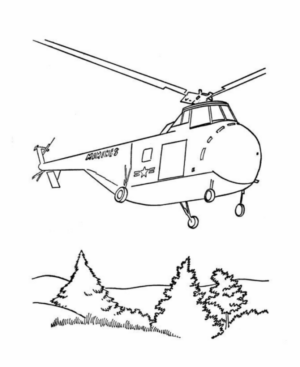 Disegno di elicottero militare da stampare e colorare 6