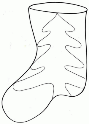 Disegno di calza di Natale da stampare e colorare 2
