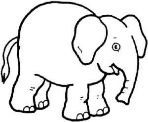 Disegno di elefante da stampare e colorare 109