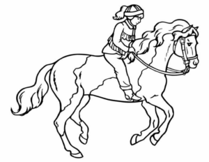 Disegno di equitazione da stampare e colorare 2