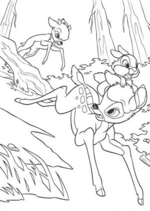 Disegno di Bambi da stampare e colorare 44