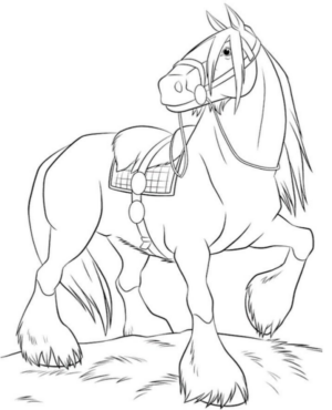 Disegno di cavallo da stampare e colorare 16