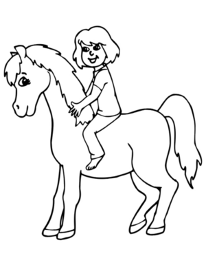 Disegno di equitazione da stampare e colorare 11