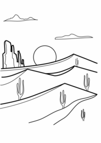 Disegno di paesaggio da stampare e colorare 12