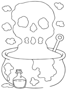 Disegno di teschio e scheletro da stampare e colorare 30 Disegno di teschio e scheletro da stampare e colorare 30