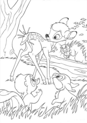 Disegno di Bambi da stampare e colorare 43