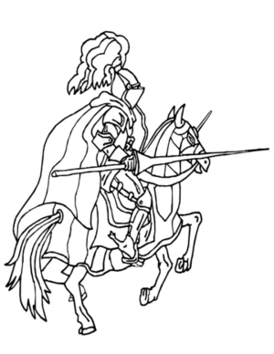 Disegno di cavaliere da stampare e colorare 10