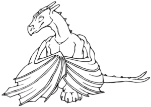 Disegno di dragone da stampare e colorare 213