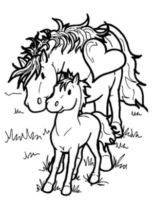 Disegno di cavallo da stampare e colorare 132
