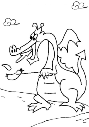 Disegno di dragone da stampare e colorare 95