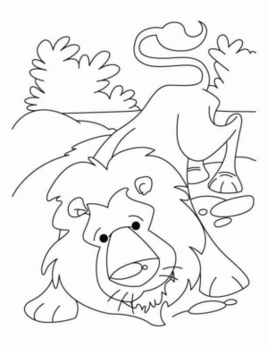 Disegno di Re Leone da stampare e colorare 245