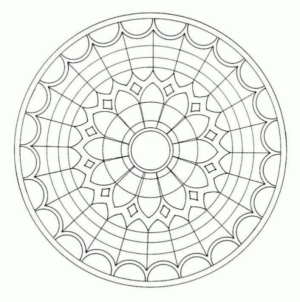 Disegno di mandala da stampare e colorare 1529