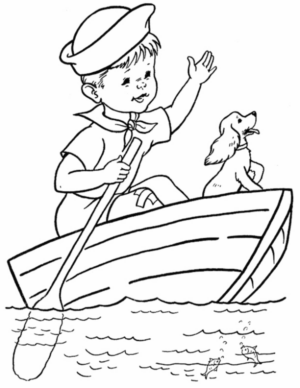Disegno di barca da stampare e colorare 7