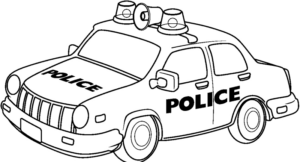 Disegno di auto della polizia da stampare e colorare 1