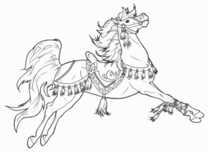 Disegno di cavallo da stampare e colorare 12