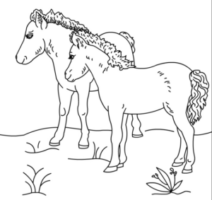Disegno di cavallo da stampare e colorare 115