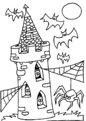 Disegno di casa infestata da stampare e colorare 7