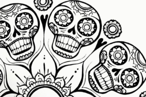 Disegno di teschio e scheletro da stampare e colorare 89