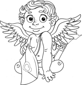 Disegno di Cupido da stampare e colorare 14