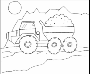 Disegno di mezzo da lavoro da stampare e colorare 101