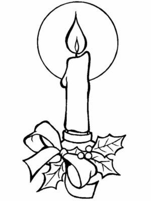 Disegno di candela natalizia da stampare e colorare 29