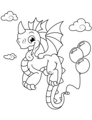 Disegno di dragone da stampare e colorare 211