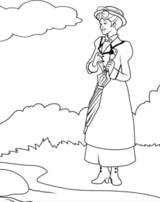 Disegno di Mary Poppins da stampare e colorare 6