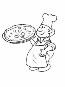Disegno di pizza da stampare e colorare 24