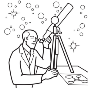 Disegno di scienziato da stampare e colorare 18