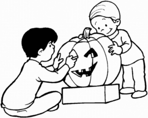 Disegno di zucca di Halloween da stampare e colorare 174