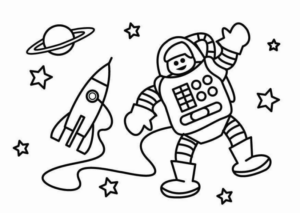 Disegno di astronauta da stampare e colorare 3