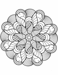 Disegno di mandala da stampare e colorare 1593