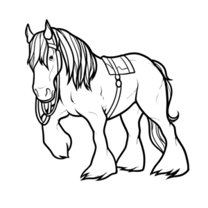 Disegno di cavallo da stampare e colorare 119