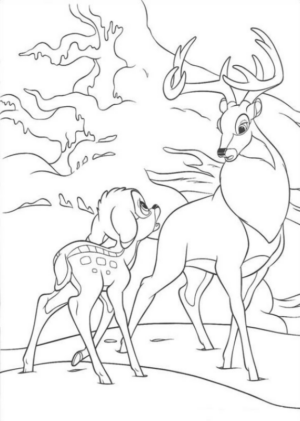 Disegno di Bambi da stampare e colorare 42