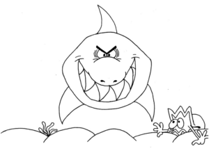 Disegno di squalo da stampare e colorare 8