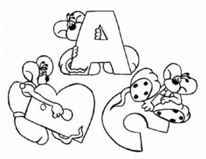 Disegno di lettera dell’alfabeto da stampare e colorare 304