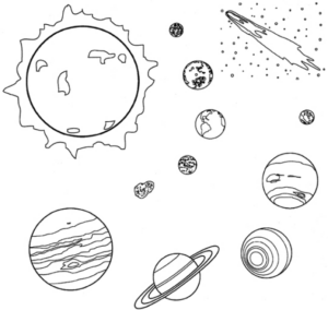 Disegno di pianeta da stampare e colorare 15