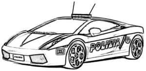 Disegno di auto della polizia da stampare e colorare