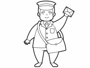 Disegno di postino da stampare e colorare 7