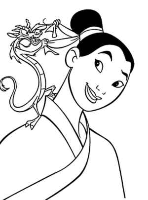 Disegno di Mulan da stampare e colorare 20