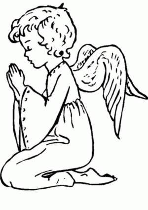 Disegno di angelo da stampare e colorare 24