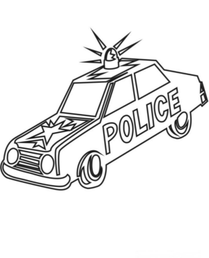 Disegno di auto della polizia da stampare e colorare 22