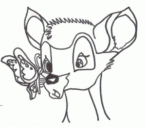 Disegno di Bambi da stampare e colorare 16