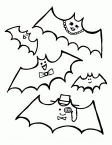 Disegno di pipistrello di Halloween da stampare e colorare 2