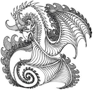 Disegno di dragone da stampare e colorare 210