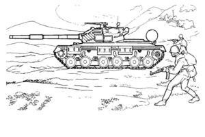Disegno di carro armato da stampare e colorare 21