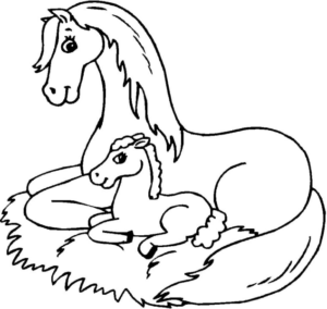 Disegno di cavallo da stampare e colorare 149